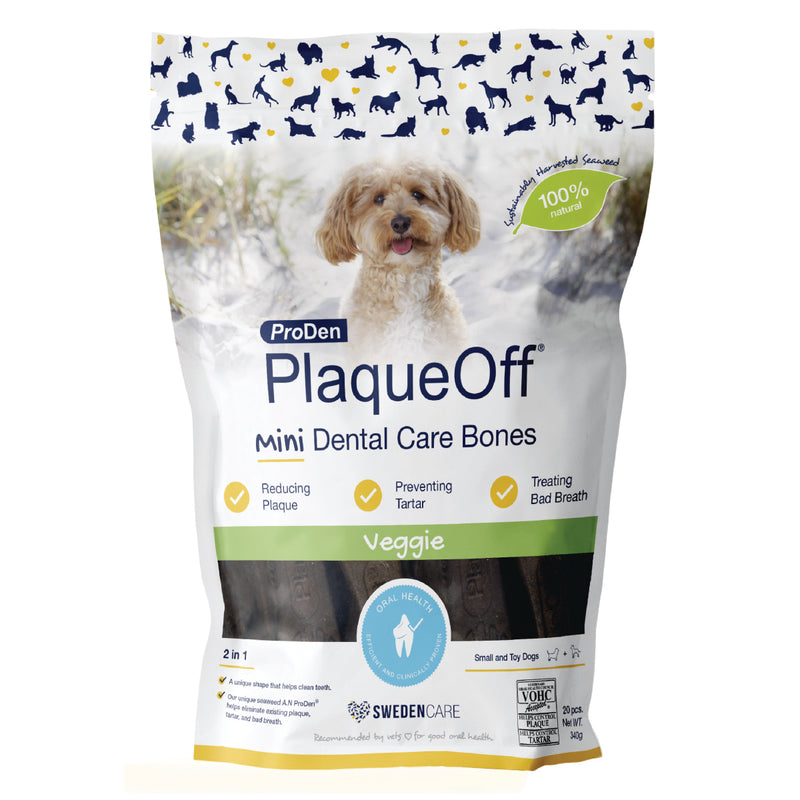 ProDen PlaqueOff Mini Dental Bones Vegetable Fusion for Small and Toy Dogs 340 g (Pack of 20)