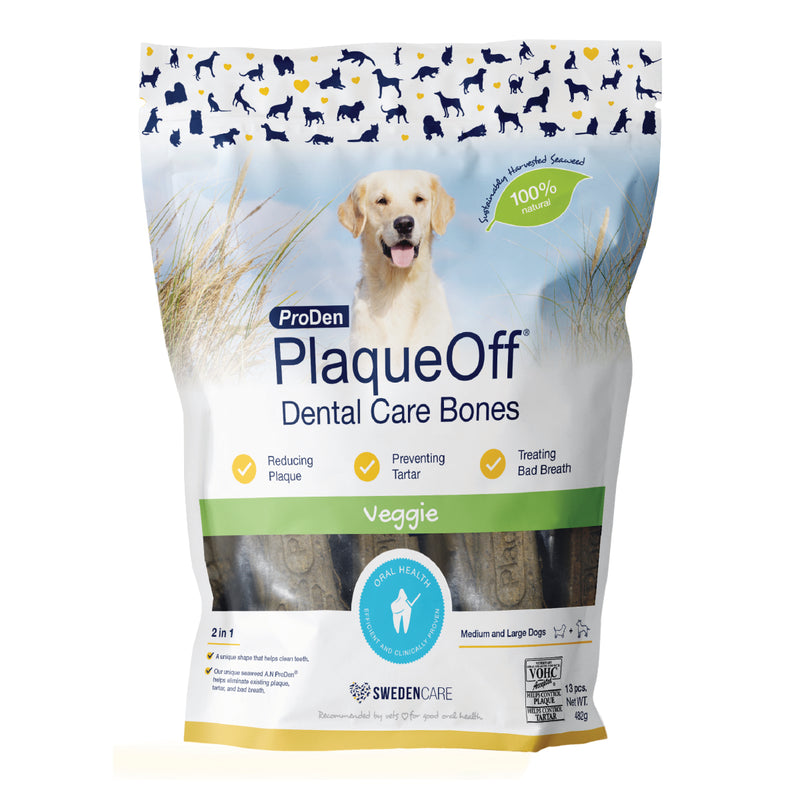 ProDen PlaqueOff Dental Bones Vegetable Fusion for Dogs, Bad Breath, Plaque, Tartar 485g (Pack of 13)