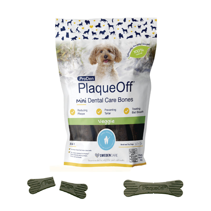 ProDen PlaqueOff Mini Dental Bones Vegetable Fusion for Small and Toy Dogs 340 g (Pack of 20)