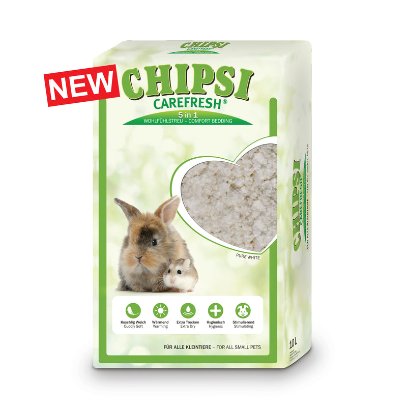 Chipsi Small Animal Bedding Carefresh Pure White Degu, Ferrets, Golden Hamster, Rabbit, Guinea Pig, Rats, Dwarf Hamster 1kg
