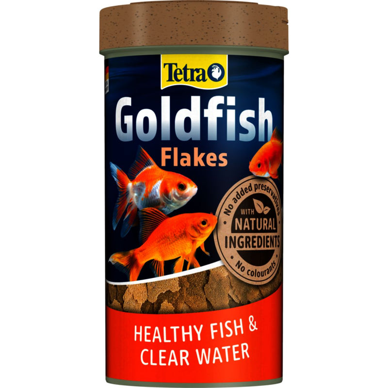 Tetra Goldfish Flakes Complete & Balanced Nutritious Food for Goldfish with Unique Protein Mix for Growth, Vitality & Clean Water 52 gm/250 ml